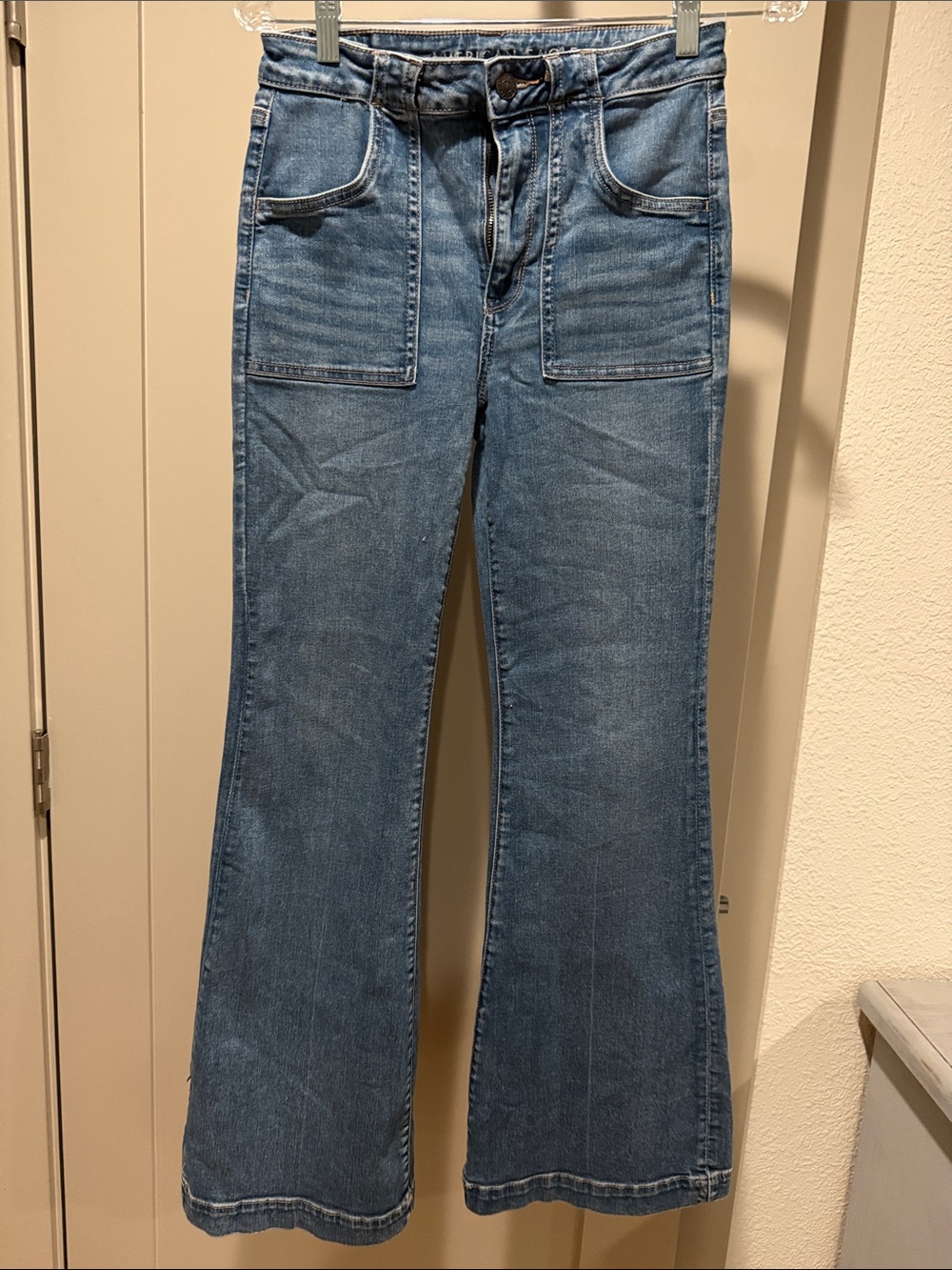 American Eagle Outfitters Blue Wide Leg Flare Jeans